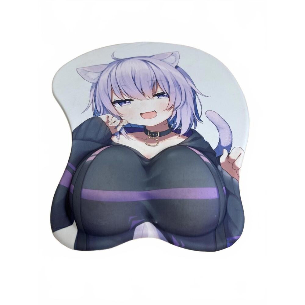 Nekomata Okayu Oppai Mousepad Anime Style 3D Gel Wrist Rest Ergonomic Mousepad